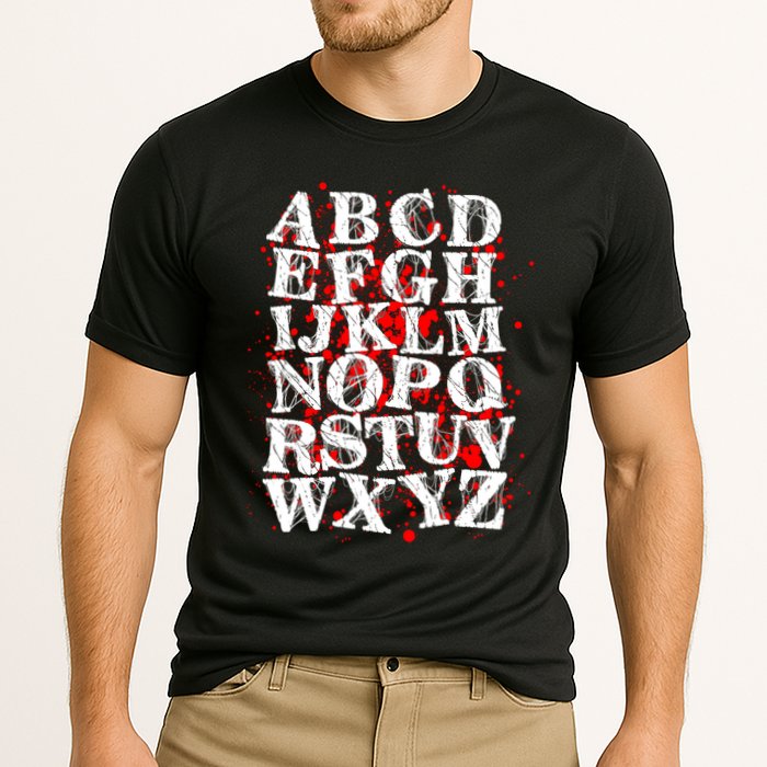 Spooky Halloween Alphabet Letters Cooling Performance Crew T-Shirt