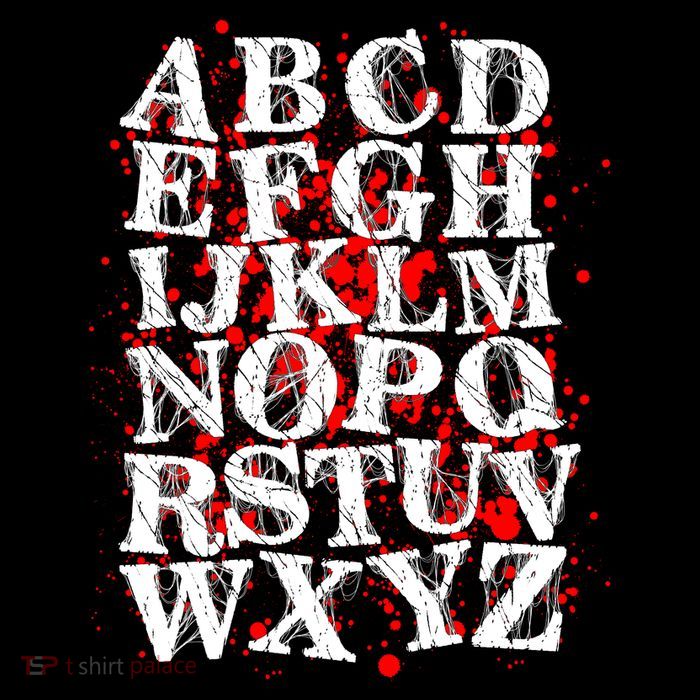 Spooky Halloween Alphabet Letters Tall T-Shirt