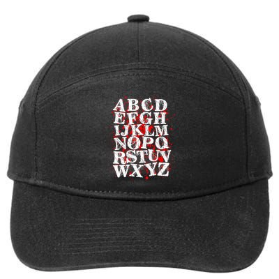 Spooky Halloween Alphabet Letters 7-Panel Snapback Hat