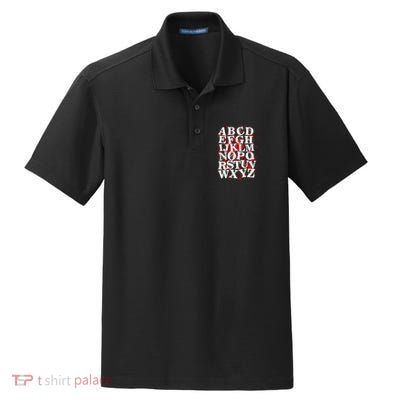 Spooky Halloween Alphabet Letters Dry Zone Grid Polo