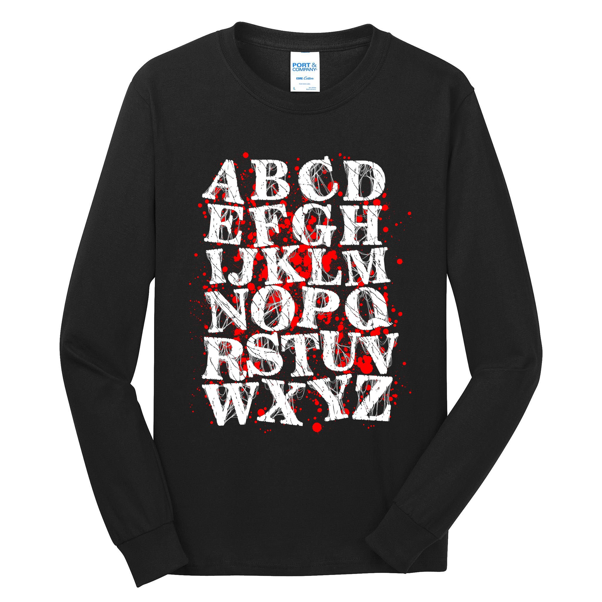 Spooky Halloween Alphabet Letters Tall Long Sleeve T-Shirt