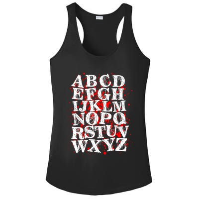Spooky Halloween Alphabet Letters Ladies PosiCharge Competitor Racerback Tank