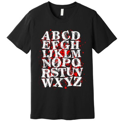 Spooky Halloween Alphabet Letters Premium T-Shirt