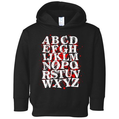 Spooky Halloween Alphabet Letters Toddler Hoodie