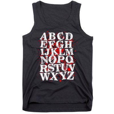 Spooky Halloween Alphabet Letters Tank Top