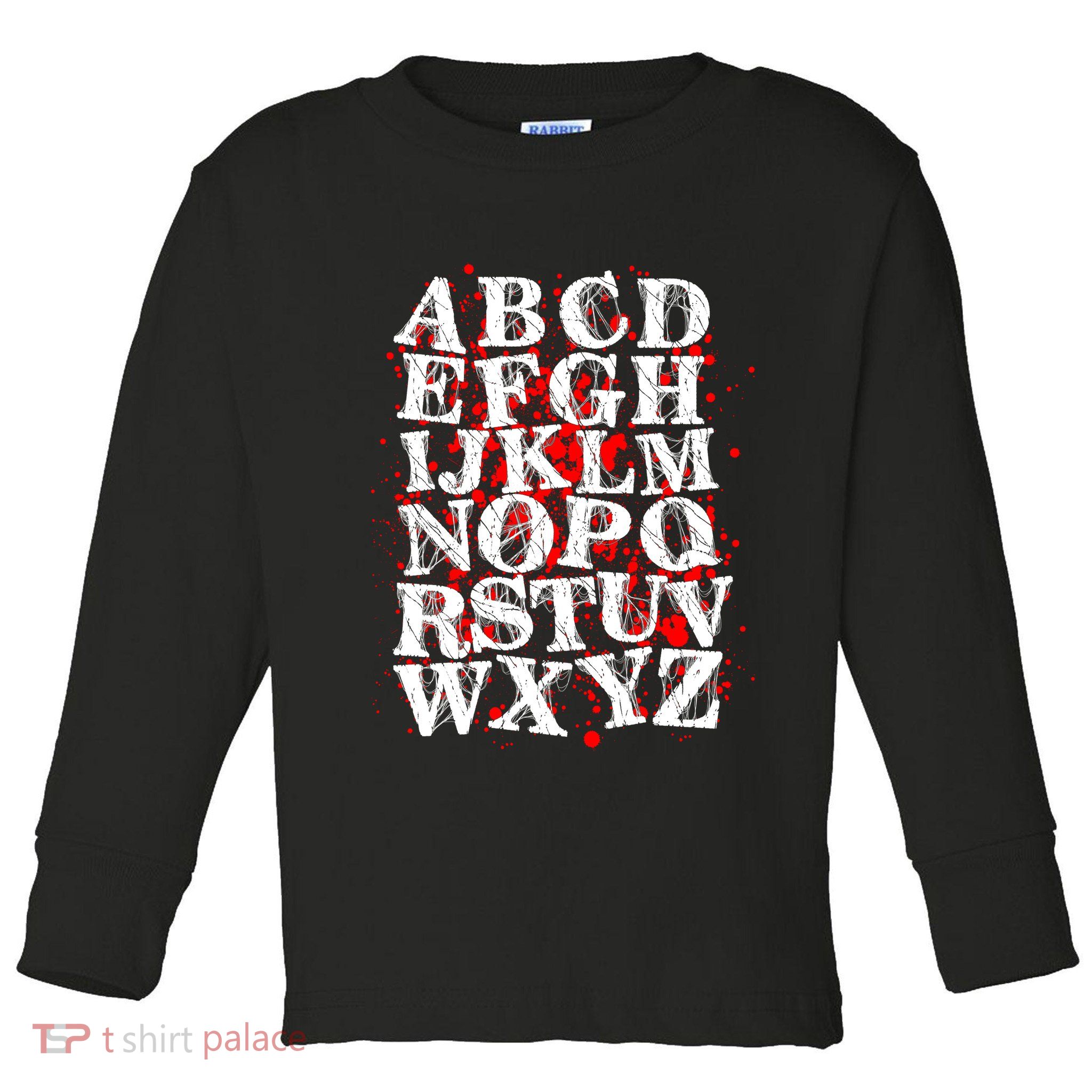 Spooky Halloween Alphabet Letters Toddler Long Sleeve Shirt
