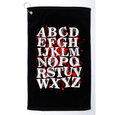 Spooky Halloween Alphabet Letters Golf Towel