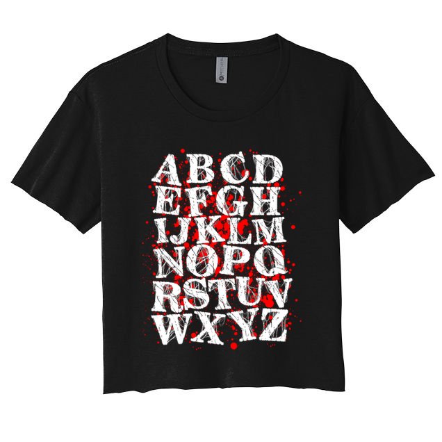 Spooky Halloween Alphabet Letters Crop Top