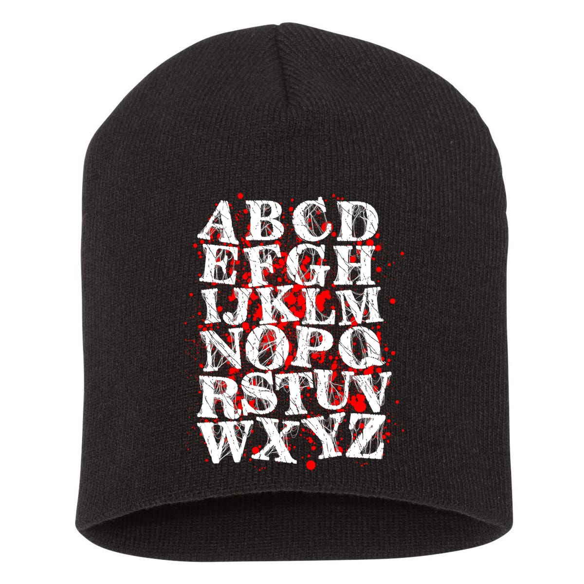 Spooky Halloween Alphabet Letters Short Acrylic Beanie
