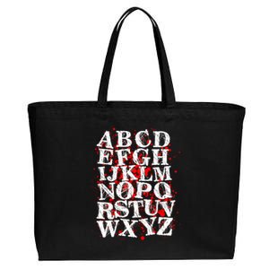 Spooky Halloween Alphabet Letters Cotton Canvas Jumbo Tote