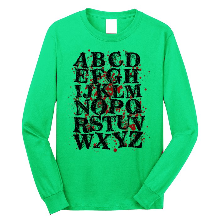 Spooky Halloween Alphabet Letters Long Sleeve Shirt