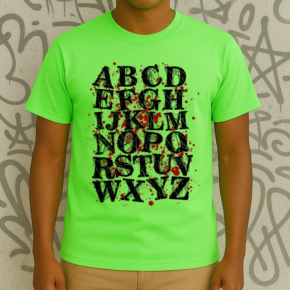 Spooky Halloween Alphabet Letters T-Shirt