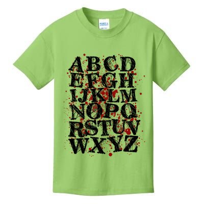 Spooky Halloween Alphabet Letters Kids T-Shirt