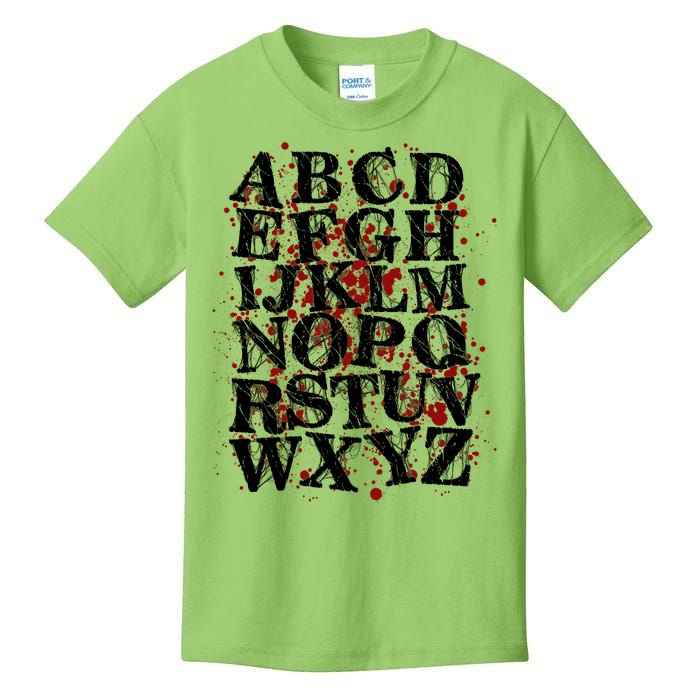 Spooky Halloween Alphabet Letters Kids T-Shirt