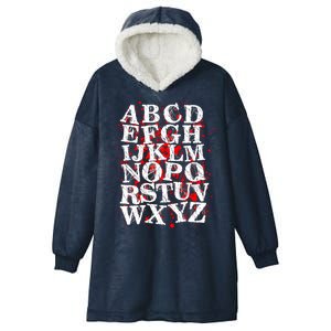 Spooky Halloween Alphabet Letters Hooded Wearable Blanket