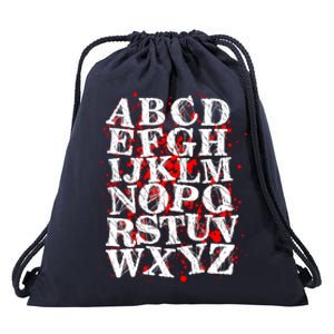 Spooky Halloween Alphabet Letters Drawstring Bag