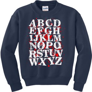 Spooky Halloween Alphabet Letters Kids Sweatshirt