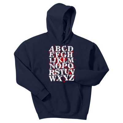 Spooky Halloween Alphabet Letters Kids Hoodie