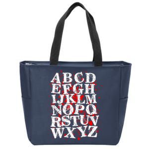 Spooky Halloween Alphabet Letters Zip Tote Bag