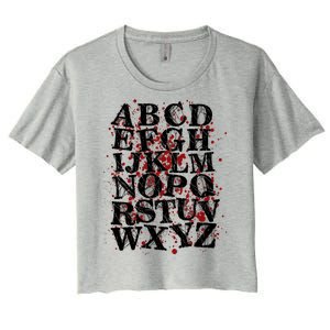 Spooky Halloween Alphabet Letters Women's Crop Top Tee