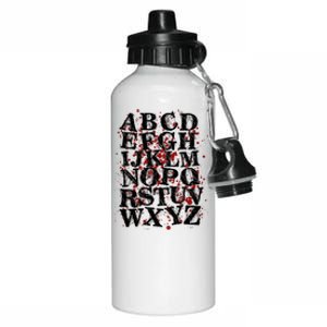 Spooky Halloween Alphabet Letters Aluminum Water Bottle