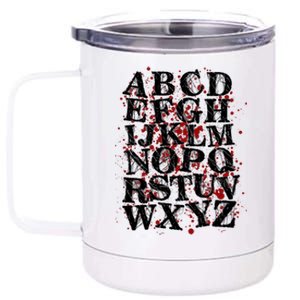 Spooky Halloween Alphabet Letters 12 oz Stainless Steel Tumbler Cup