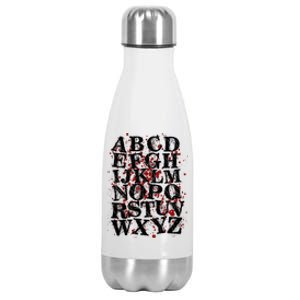 Spooky Halloween Alphabet Letters Stainless Steel Insulated Water Bottle