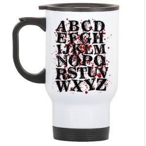 Spooky Halloween Alphabet Letters Stainless Steel Travel Mug