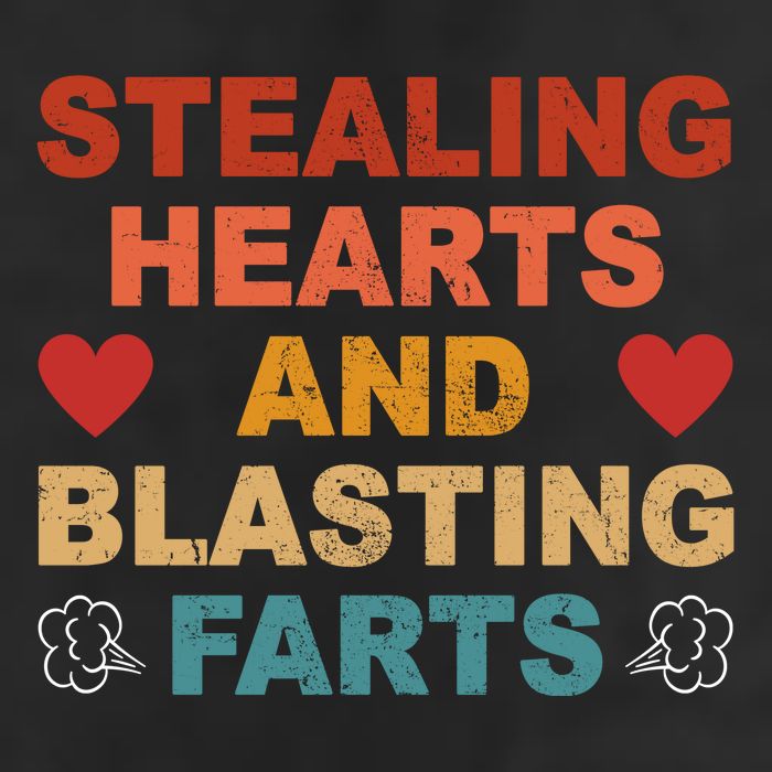 Stealing Hearts And Blasting Farts Funny Valentines Day 7 Panel Mesh Trucker Snapback Hat