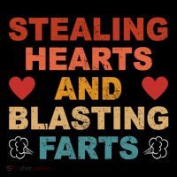 Stealing Hearts And Blasting Farts Funny Valentines Day Flexfit Unipanel Trucker Cap
