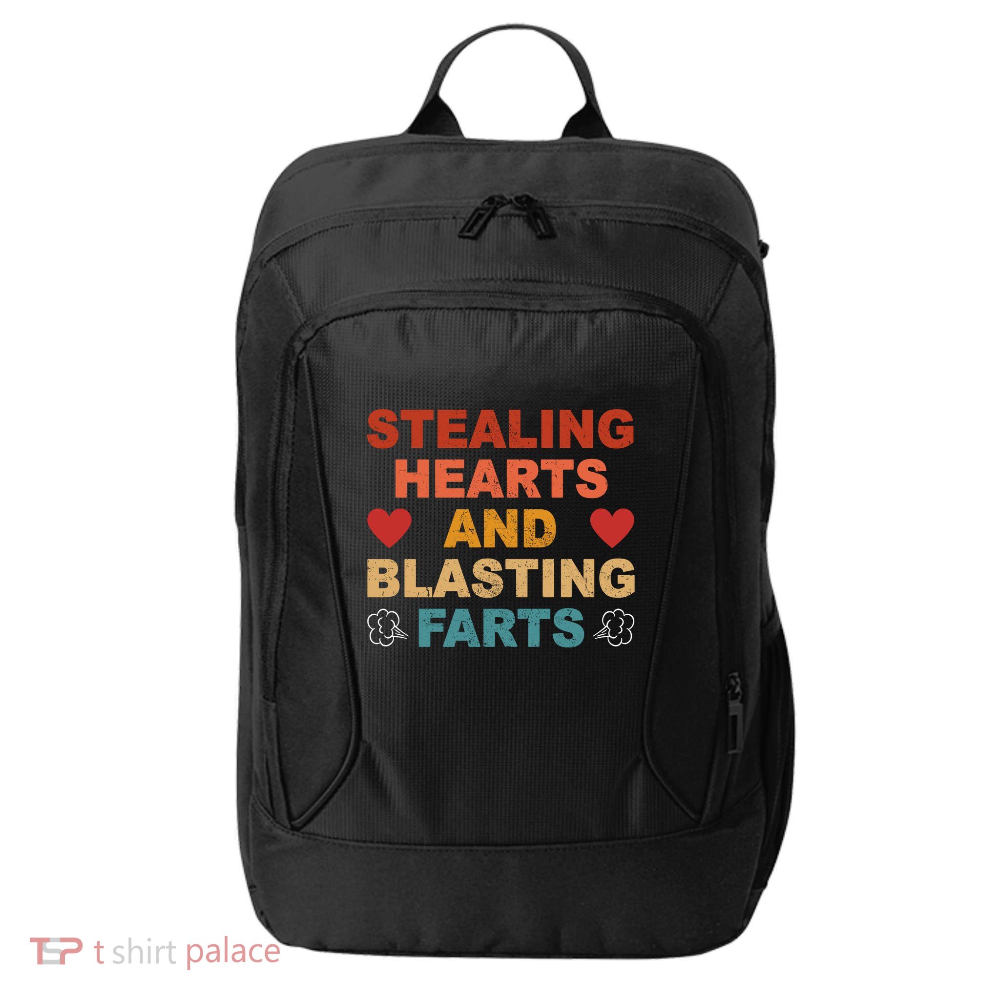 Stealing Hearts And Blasting Farts Funny Valentines Day City Backpack