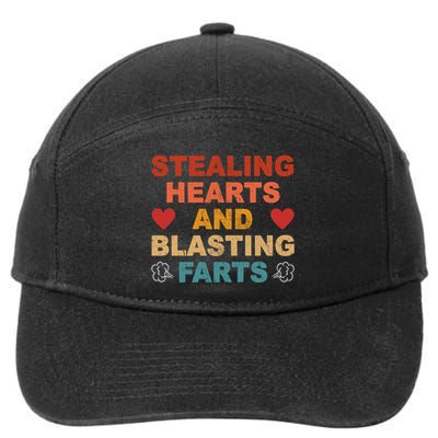 Stealing Hearts And Blasting Farts Funny Valentines Day 7-Panel Snapback Hat