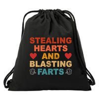 Stealing Hearts And Blasting Farts Funny Valentines Day Drawstring Bag