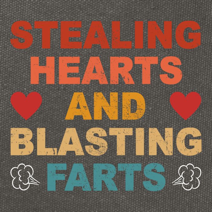 Stealing Hearts And Blasting Farts Funny Valentines Day Cotton Canvas Backpack