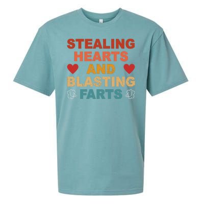 Stealing Hearts And Blasting Farts Funny Valentines Day Sueded Cloud Jersey T-Shirt