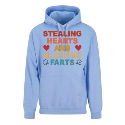 Stealing Hearts And Blasting Farts Funny Valentines Day Unisex Surf Hoodie