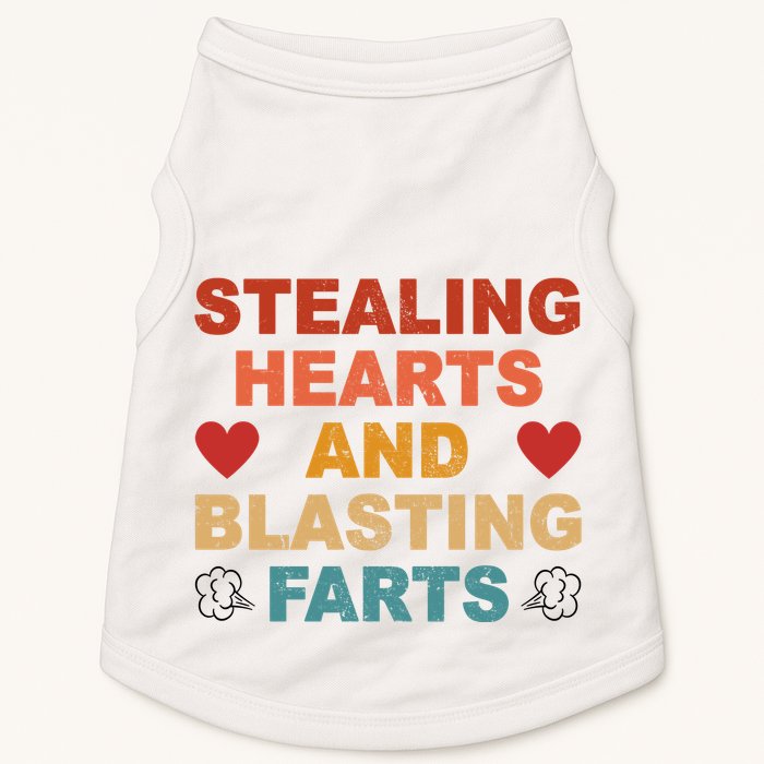 Stealing Hearts And Blasting Farts Funny Valentines Day Doggie Tank