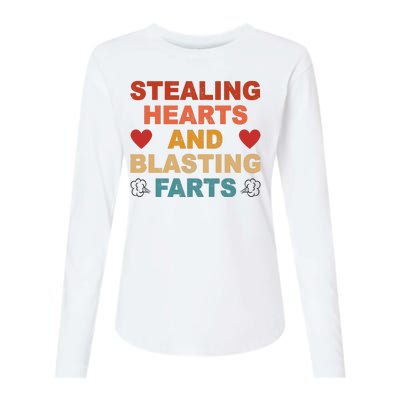 Stealing Hearts And Blasting Farts Funny Valentines Day Womens Cotton Relaxed Long Sleeve T-Shirt