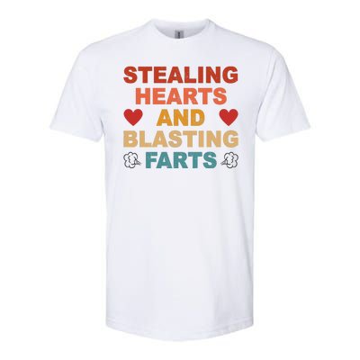 Stealing Hearts And Blasting Farts Funny Valentines Day Softstyle® CVC T-Shirt