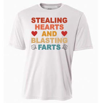 Stealing Hearts And Blasting Farts Funny Valentines Day Cooling Performance Crew T-Shirt