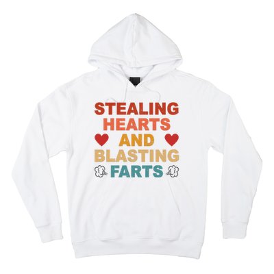 Stealing Hearts And Blasting Farts Funny Valentines Day Hoodie