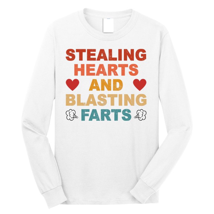 Stealing Hearts And Blasting Farts Funny Valentines Day Long Sleeve Shirt