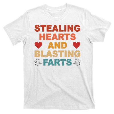 Stealing Hearts And Blasting Farts Funny Valentines Day T-Shirt