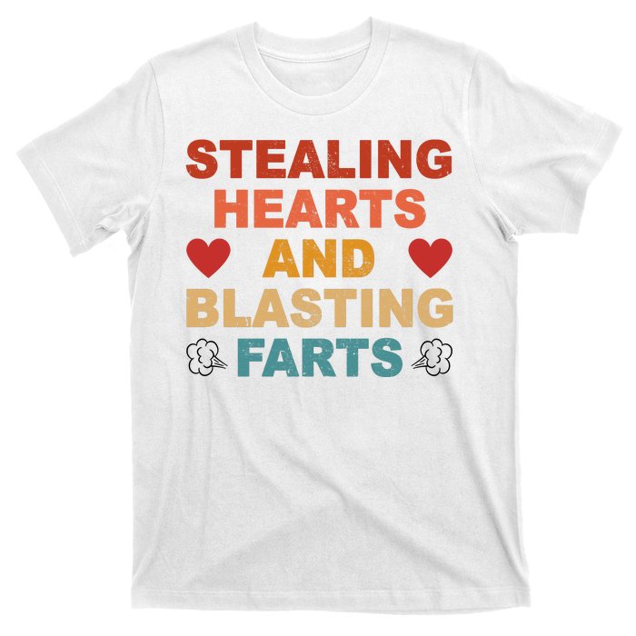 Stealing Hearts And Blasting Farts Funny Valentines Day T-Shirt