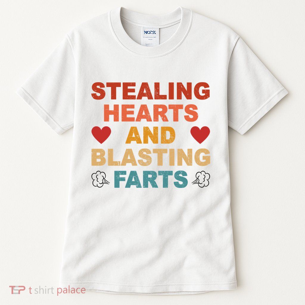 Stealing Hearts And Blasting Farts Funny Valentines Day Tall T-Shirt