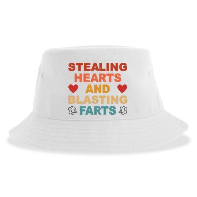 Stealing Hearts And Blasting Farts Funny Valentines Day Sustainable Bucket Hat