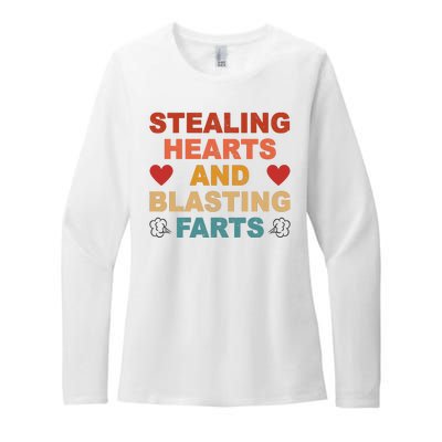 Stealing Hearts And Blasting Farts Funny Valentines Day Womens CVC Long Sleeve Shirt