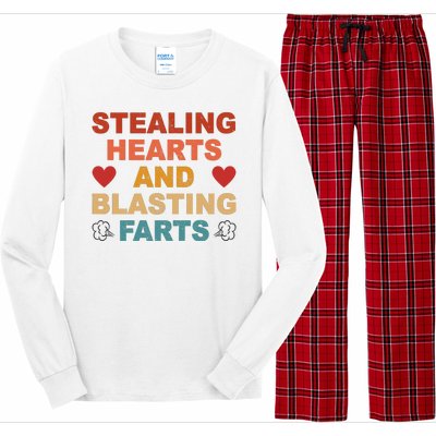 Stealing Hearts And Blasting Farts Funny Valentines Day Long Sleeve Pajama Set