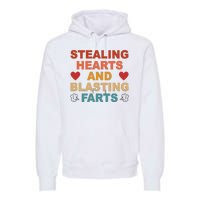 Stealing Hearts And Blasting Farts Funny Valentines Day Premium Hoodie