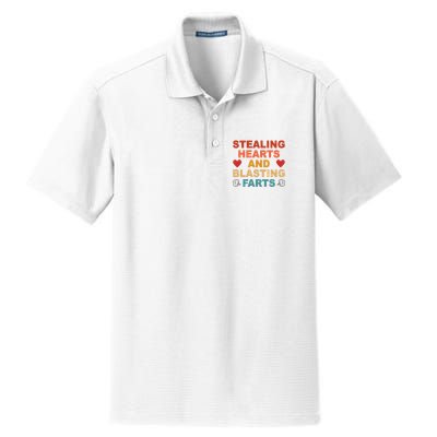 Stealing Hearts And Blasting Farts Funny Valentines Day Dry Zone Grid Polo